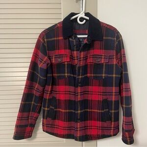 Flannel American Eagle Quilted Jacket, Small, Red/Navy
